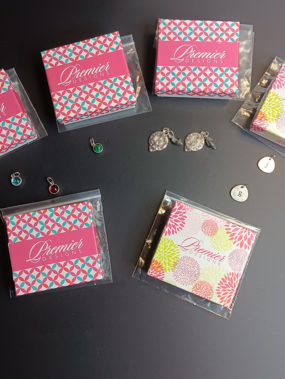 Premier Designs Jewelry Assorted Charms Bundle with Boxes 7 Total Charms